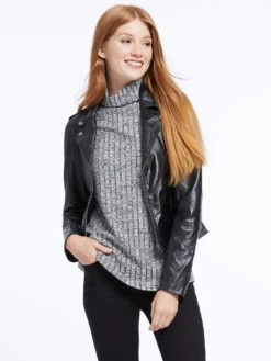 Jakett Washable Leather Moto Jacket