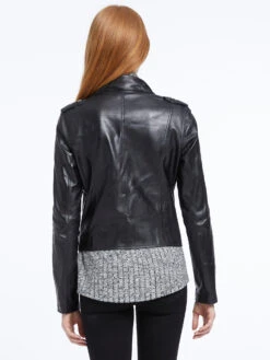 Jakett Washable Leather Moto Jacket 8 Jakett Washable Leather Moto Jacket -Varley Nik Shop 583J245BLKPRODUCT 03
