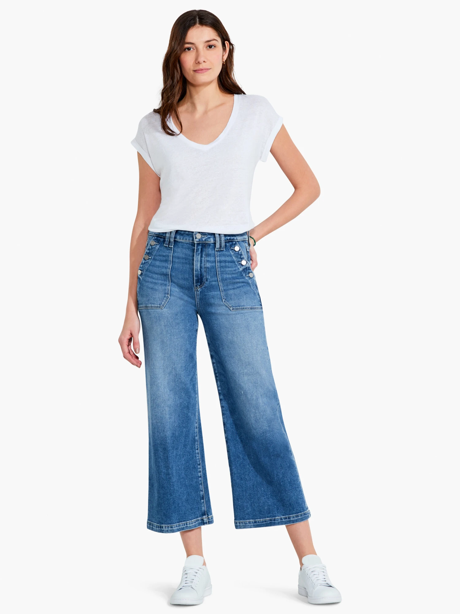 Paige - Aubrey Wide Leg W/ Utility Pockets MEDIUM WASH 6 Paige - Aubrey Wide Leg W/ Utility Pockets MEDIUM WASH - Image 4