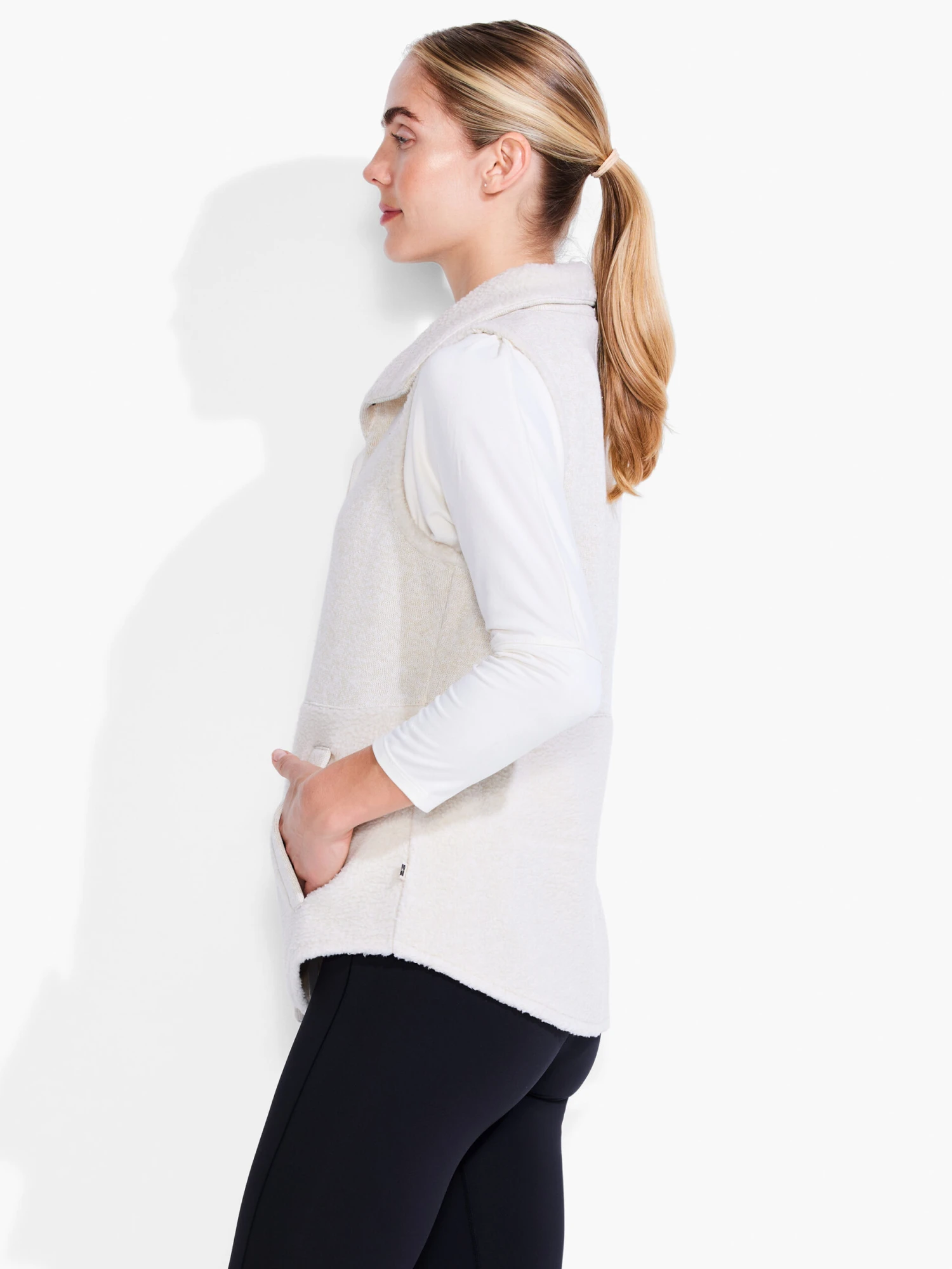 Fleece Knit Vest ALABASTER 4 Fleece Knit Vest ALABASTER - Image 2