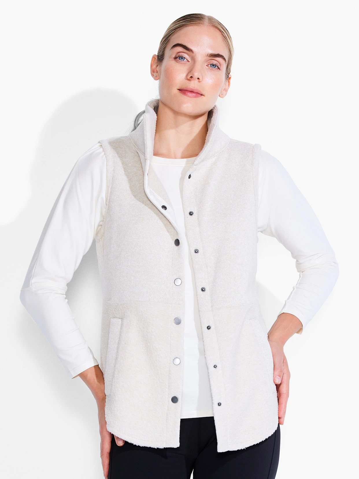 Fleece Knit Vest ALABASTER 3 Fleece Knit Vest ALABASTER