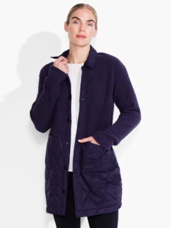 Quilted Mix Media Coat