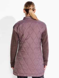 Quilted Mix Media Coat COCOA -Varley Nik Shop ACTF238175COCPRODUCT 03