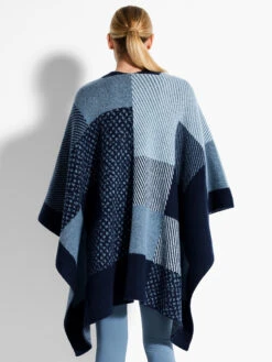 Cozy Reversible Jacquard Poncho AQUA MULTI -Varley Nik Shop ACTF238177AQLPRODUCT 03