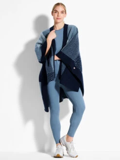 Cozy Reversible Jacquard Poncho AQUA MULTI -Varley Nik Shop ACTF238177AQLPRODUCT 04