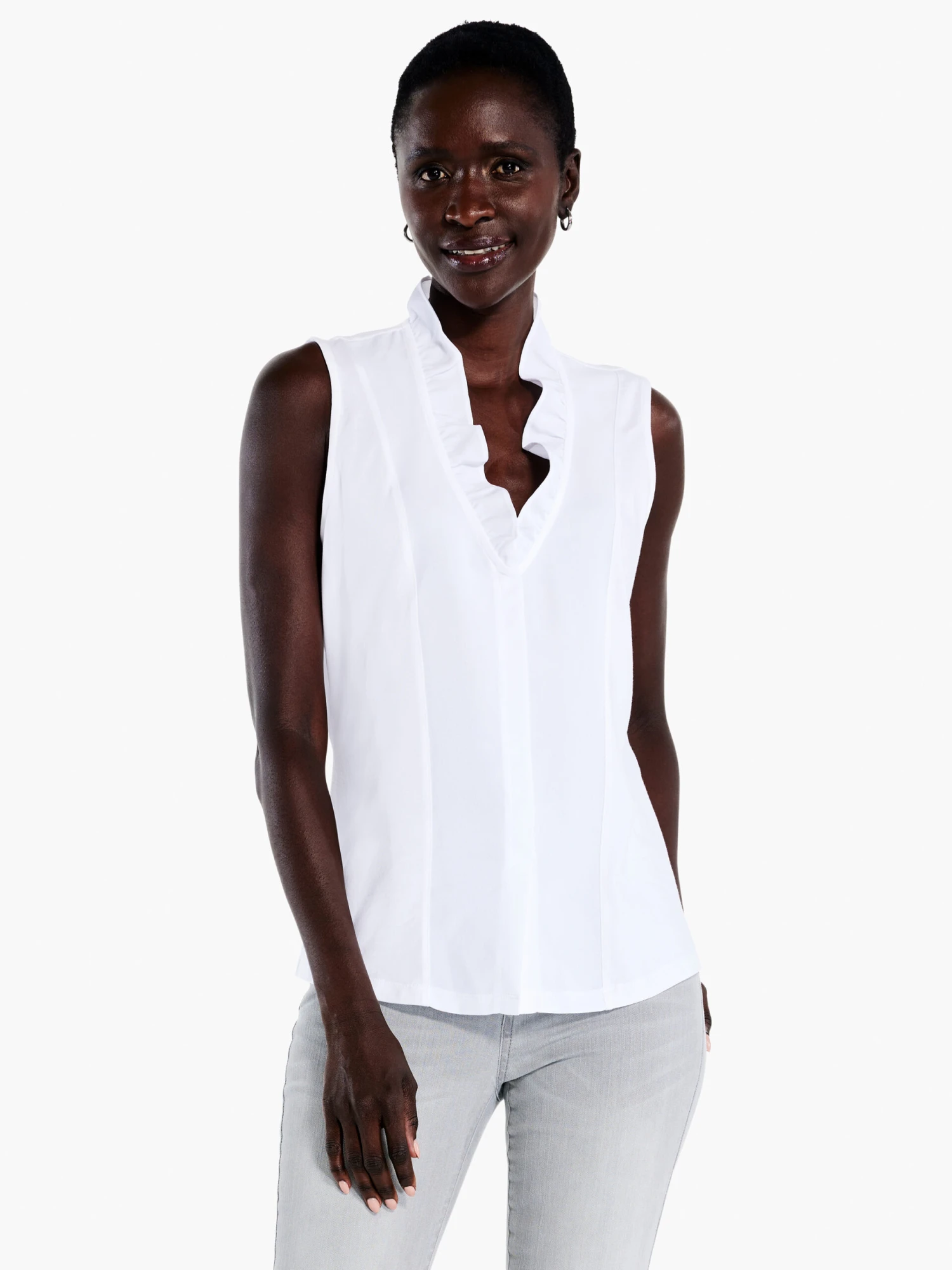 Ruffled Around Tank PAPER WHITE 3 Ruffled Around Tank PAPER WHITE