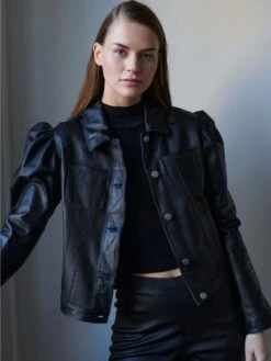 JKT NYC Ariel Burnished Leather -Varley Nik Shop B578D341C3A4BLKPRODUCT 02