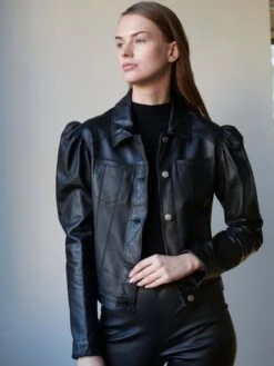 JKT NYC Ariel Burnished Leather -Varley Nik Shop B578D341C3A4BLKPRODUCT 03