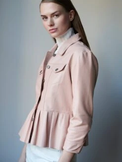 JKT Brie Burnished Leather With Peplum Hem -Varley Nik Shop C982F7487D32PTLPRODUCT 08