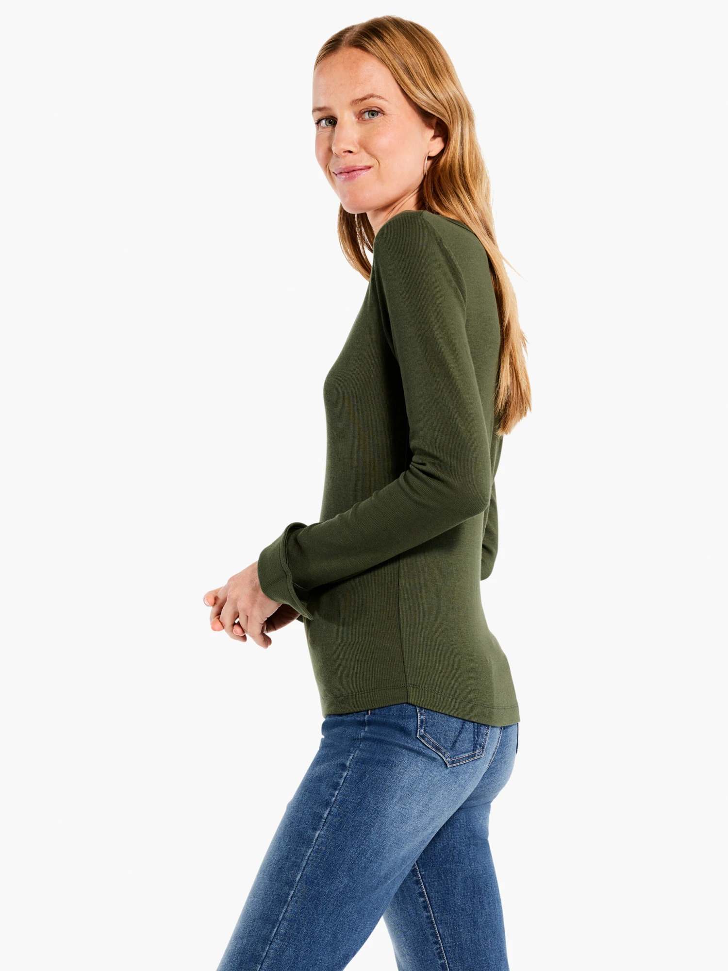 Perfect Rib Knit Cuffed Top BRIAR 4 Perfect Rib Knit Cuffed Top BRIAR - Image 2