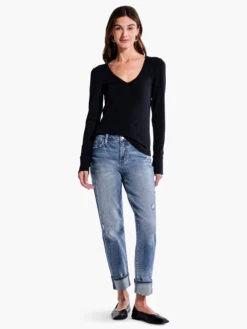 Perfect Rib Knit Cuffed Top -Varley Nik Shop F231007BLXPRODUCT 04