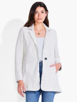 Easy Boucle Knit Blazer CREAM MIX