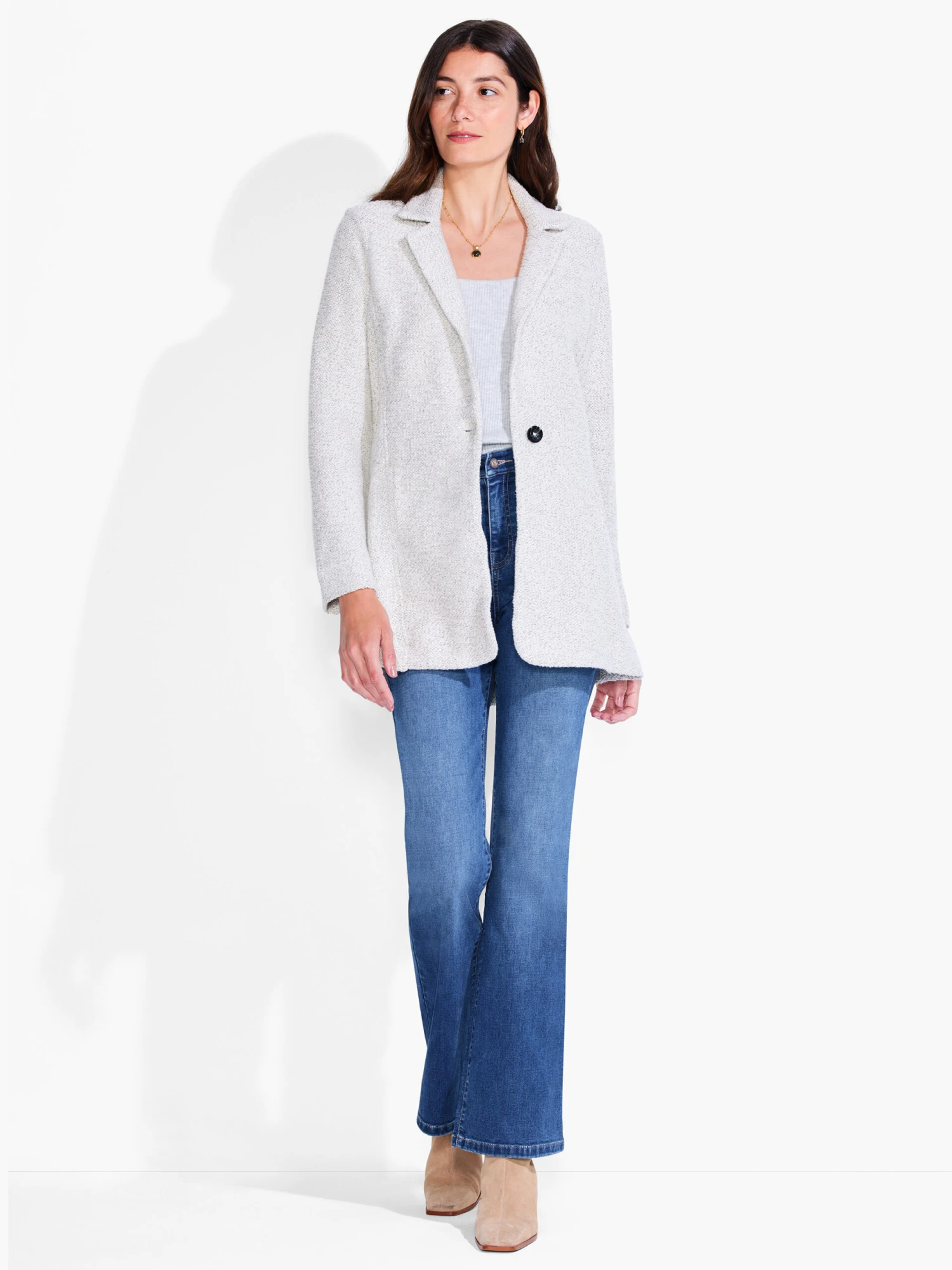 Easy Boucle Knit Blazer CREAM MIX 6 Easy Boucle Knit Blazer CREAM MIX - Image 4