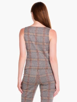 Sketched Plaid Knit Vest NEUTRAL MULTI -Varley Nik Shop F231033NUMPRODUCT 03