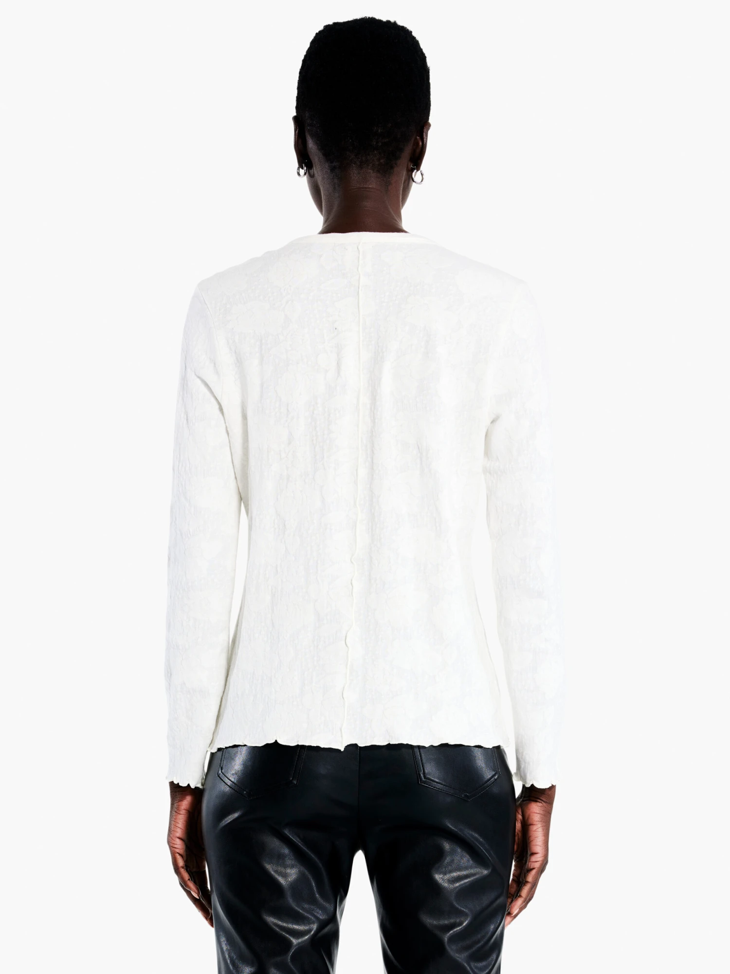 Lace Knit Tee CREAM 5 Lace Knit Tee CREAM - Image 3