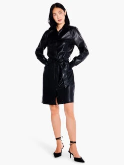 Faux Leather Trench Dress BLACK ONYX -Varley Nik Shop F231200BLXPRODUCT 04