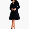 Tiered French Terry Dress BLACK ONYX