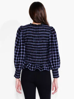 Twilight Plaid Smocked Top BLUE MULTI 8 Twilight Plaid Smocked Top BLUE MULTI -Varley Nik Shop F231644BLTPRODUCT 03