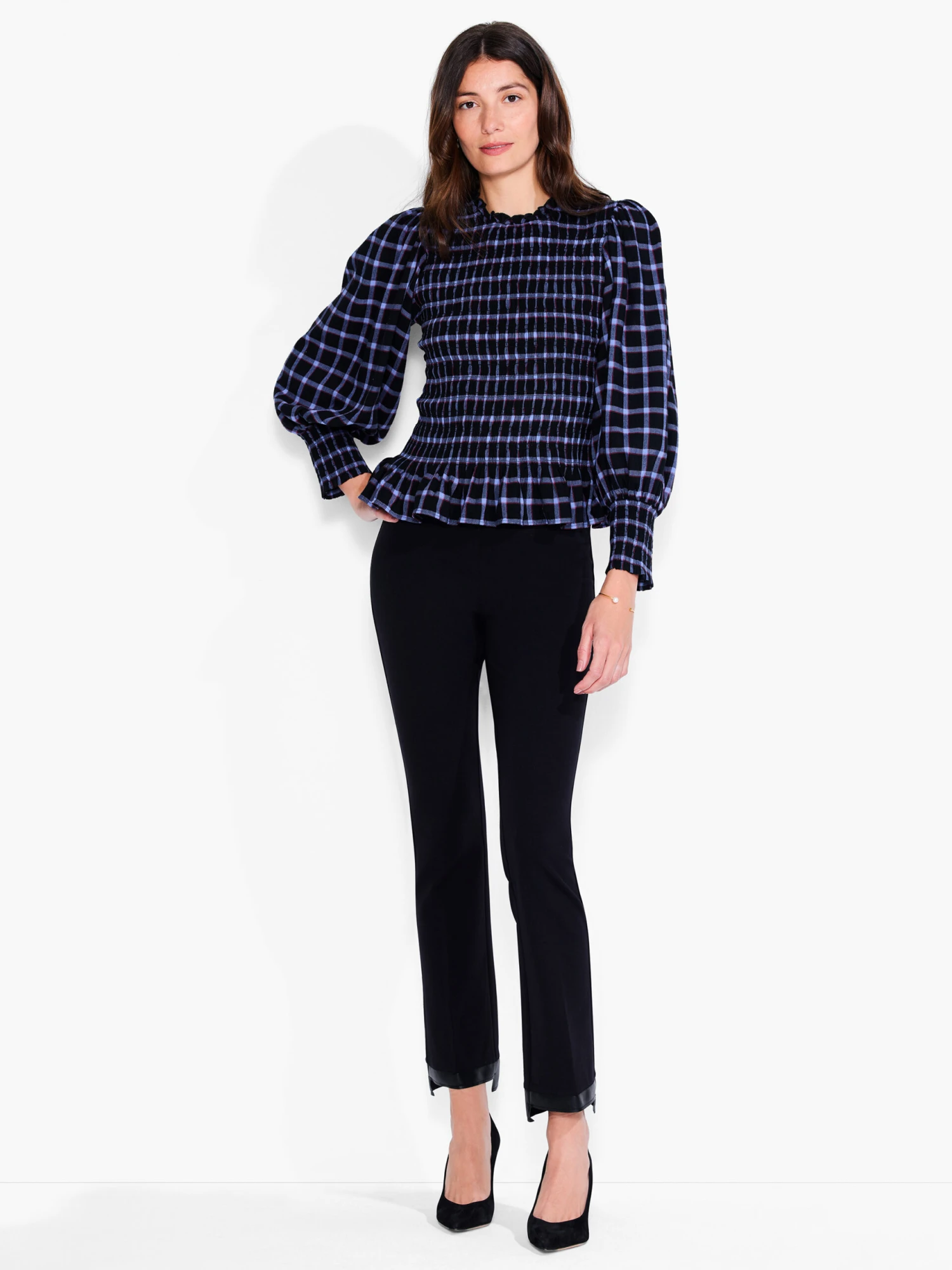 Twilight Plaid Smocked Top BLUE MULTI 6 Twilight Plaid Smocked Top BLUE MULTI - Image 4