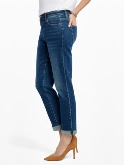 Liverpool Marley Girlfriend Roll Cuff Jean DEEP DENIM -Varley Nik Shop LM5165VHDPDPRODUCT 03