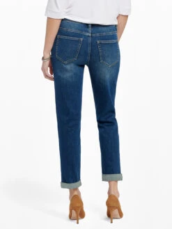 Liverpool Marley Girlfriend Roll Cuff Jean DEEP DENIM -Varley Nik Shop LM5165VHDPDPRODUCT 04