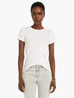 Perfect Knit Rib Short Sleeve Crew Tee PAPER WHITE