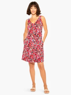 Geo Pane Dress RED MULTI -Varley Nik Shop M231263REDPRODUCT 04