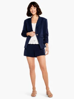 Scrunch Sleeve Avenue Jacket DARK INDIGO -Varley Nik Shop M231502DIDPRODUCT 04