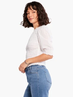 Cotton Lawn Smocked Top PAPER WHITE 9 Cotton Lawn Smocked Top PAPER WHITE -Varley Nik Shop M231600PWHPRODUCT 02