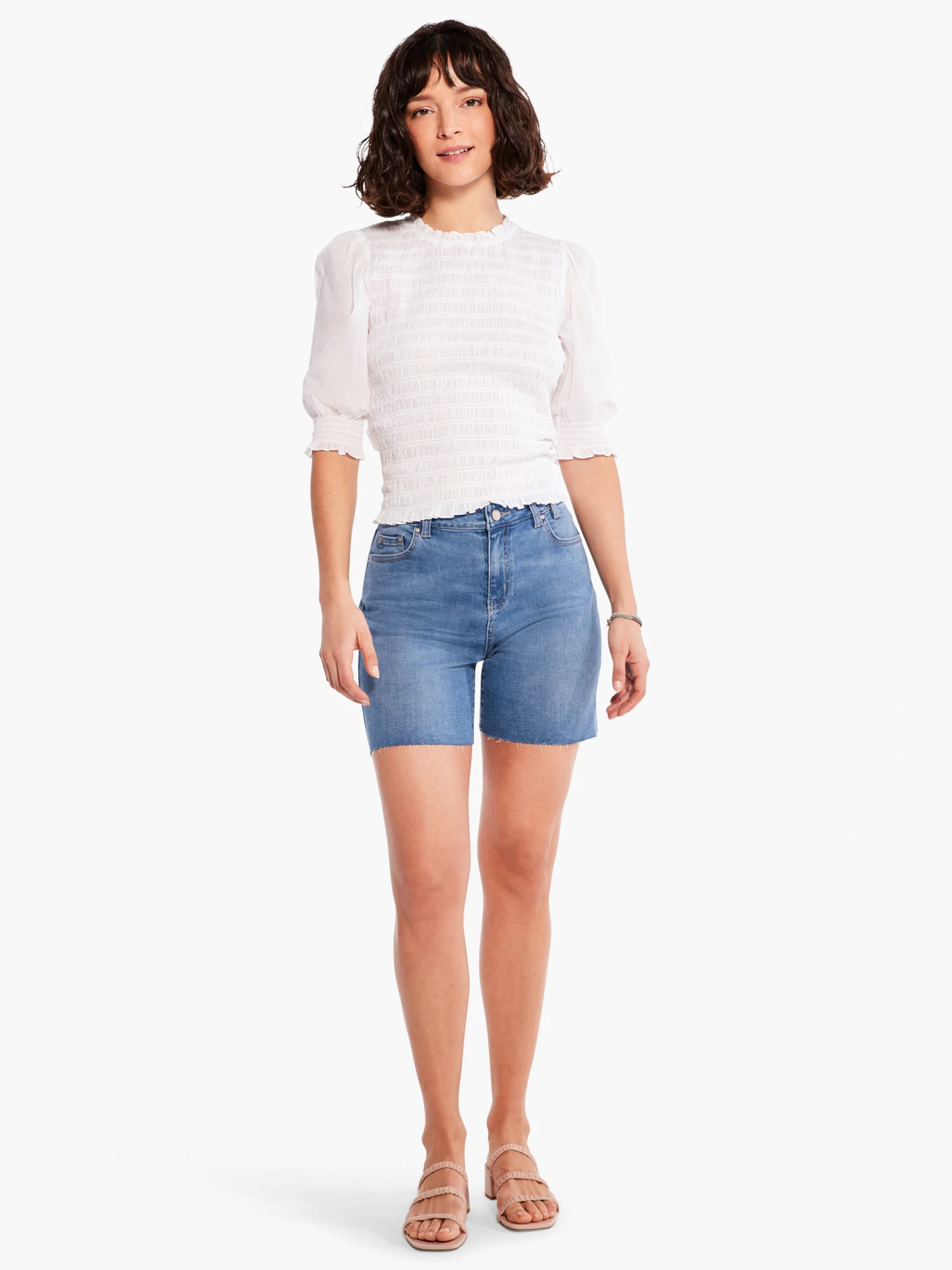 Cotton Lawn Smocked Top PAPER WHITE 7 Cotton Lawn Smocked Top PAPER WHITE - Image 5