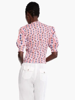 Geo Dots Smocked Top PINK MULTI -Varley Nik Shop M231640PKMPRODUCT 03