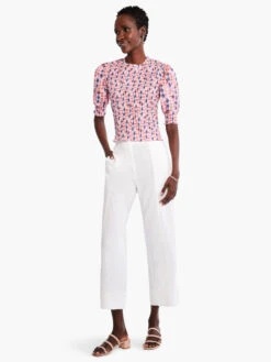 Geo Dots Smocked Top PINK MULTI -Varley Nik Shop M231640PKMPRODUCT 04