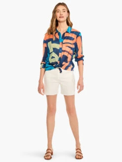 Love Art Joy Crinkle Shirt INDIGO MULTI -Varley Nik Shop M231643IMIPRODUCT 04