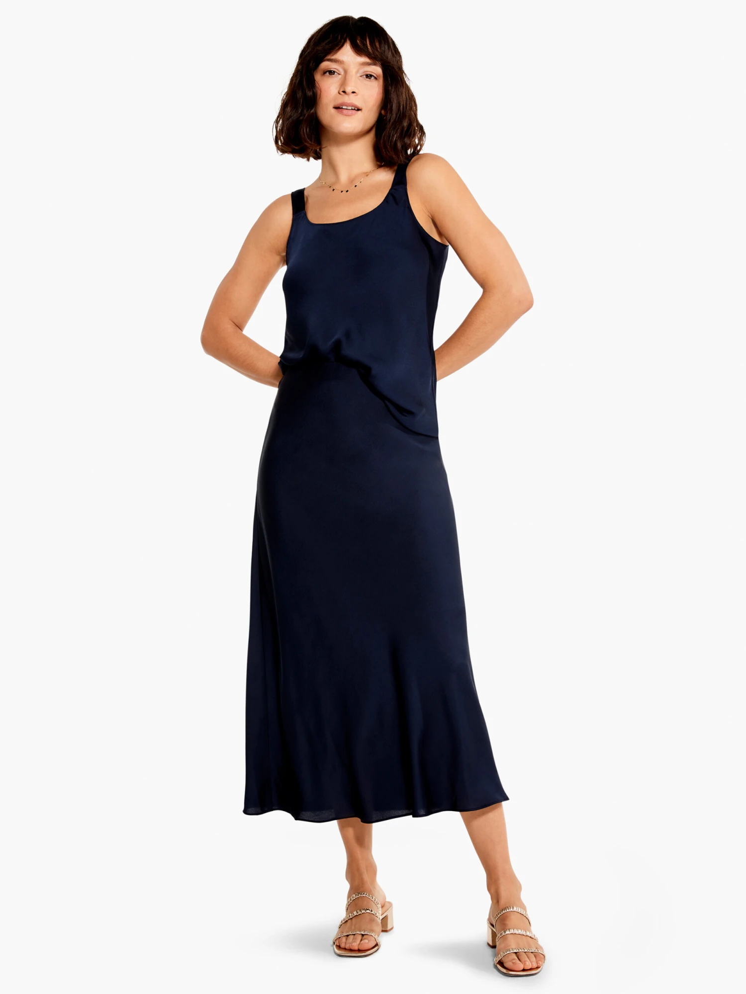 Crepe Slip Skirt DARK INDIGO 4 Crepe Slip Skirt DARK INDIGO - Image 2