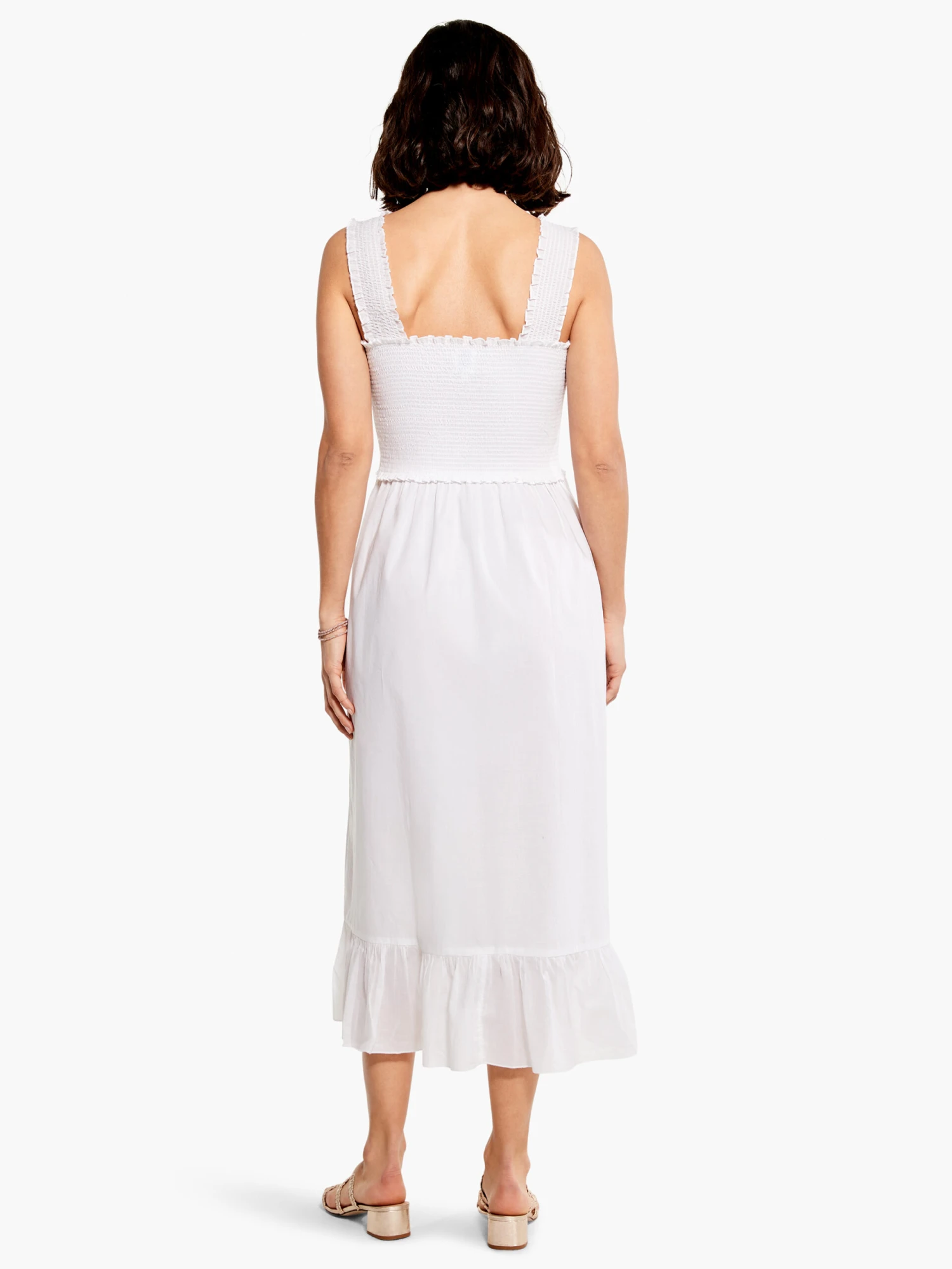 Cotton Lawn Smocked Dress PAPER WHITE 5 Cotton Lawn Smocked Dress PAPER WHITE - Image 3