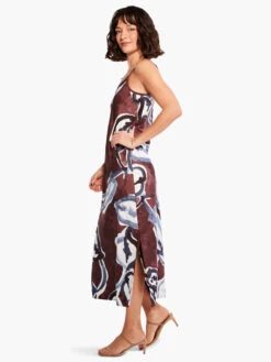 Watercolor Vines Slip Dress BROWN MULTI -Varley Nik Shop M231908BWLPRODUCT 02