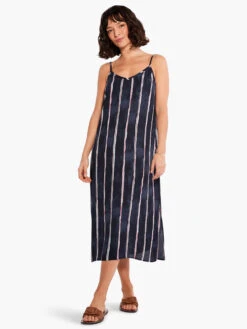 Wavy Lines Slip Dress INDIGO MULTI -Varley Nik Shop M231950IMIPRODUCT 04