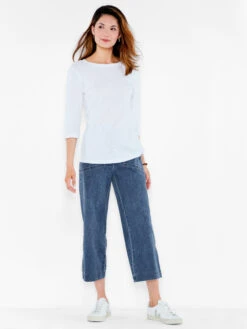 NZT 3/4 Sleeve Boat Tee PAPER WHITE -Varley Nik Shop NZTESS1004PWHPRODUCT 04