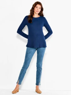 NZT Sweet Dreams Long Sleeve Crew Tee DARK INDIGO -Varley Nik Shop NZTESS1016DIDPRODUCT 04