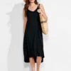 NZT Double V Tank Dress BLACK ONYX -Varley Nik Shop NZTM231257BLXPRODUCT 01