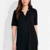 NZT Short Sleeve Notched V Dress 2 NZT Short Sleeve Notched V Dress -Varley Nik Shop NZTM231259BLXPRODUCT 01
