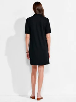 NZT Short Sleeve Notched V Dress -Varley Nik Shop NZTM231259BLXPRODUCT 03