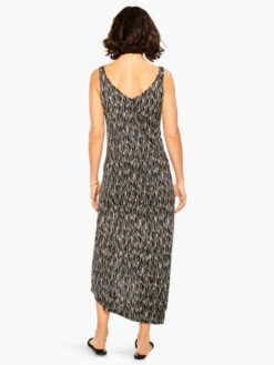 NZT Sketched Leaves Double V Tank Dress BLACK MULTI -Varley Nik Shop NZTM231263BLMPRODUCT 03