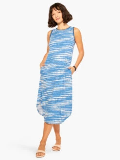 NZT Dotty Lines Tank Dress BLUE MULTI