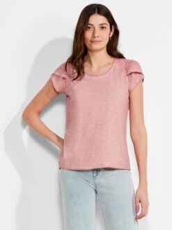 NZT Short Sleeve Tulip Sleeve Scoop Tee GINGER ROSE
