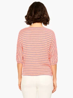 NZT Elbow Sleeve V Striped Tee ORANGE MULTI -Varley Nik Shop NZTM232027ORMPRODUCT 03