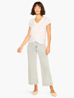 NZT Short Sleeve Knotted V Tee PAPER WHITE -Varley Nik Shop NZTM232028PWHPRODUCT 04