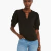 NZT Elbow Sleeve Split Neck Tee