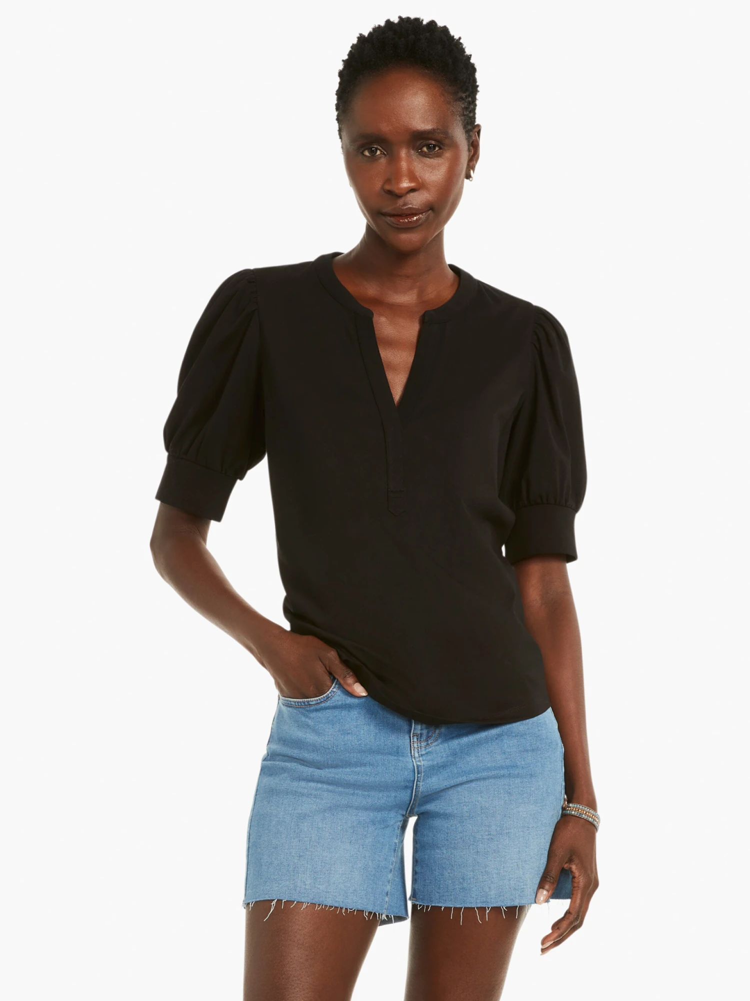 NZT Elbow Sleeve Split Neck Tee 3 NZT Elbow Sleeve Split Neck Tee