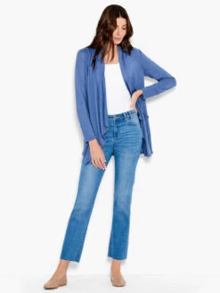 NZT Long Sleeve Drape Cardigan HARBOR BLUE -Varley Nik Shop NZTS231005HBBPRODUCT 04